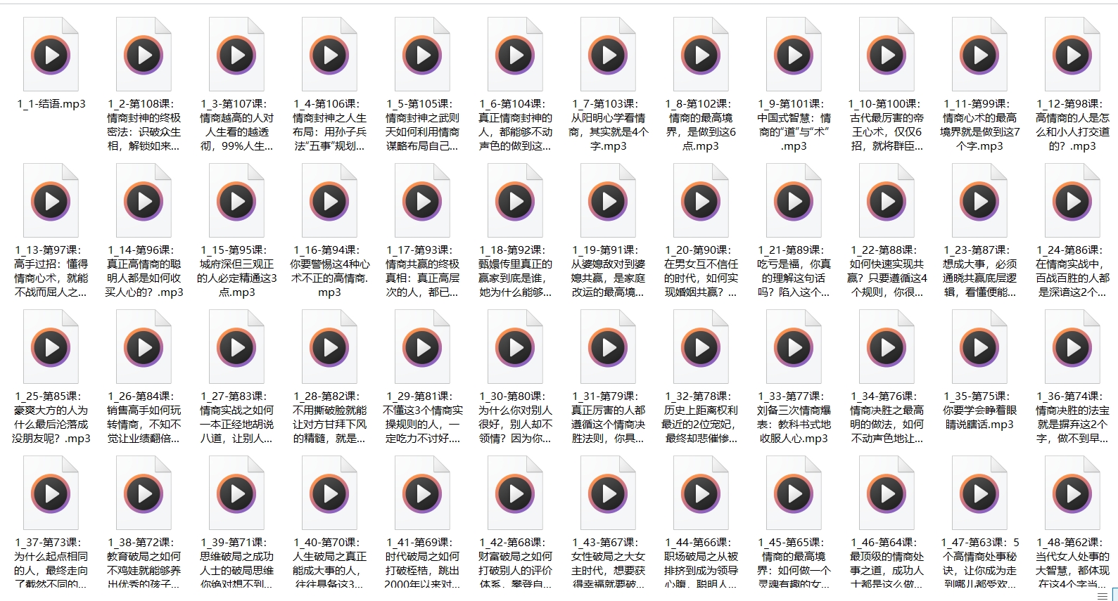 成功人士纵横天下的情商秘术 完结 112节课